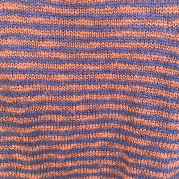 Theory Aegea B Athos Sweater Wool Blend Striped Rust & Navy Women's Size S/P - Picture 3 of 6